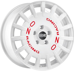 OZ 8x17/5x100 ET48 D68 Rally Racing Race White + Red Lettering