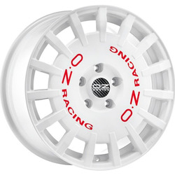OZ 8x17/5x100 ET48 D68 Rally Racing Race White + Red Lettering